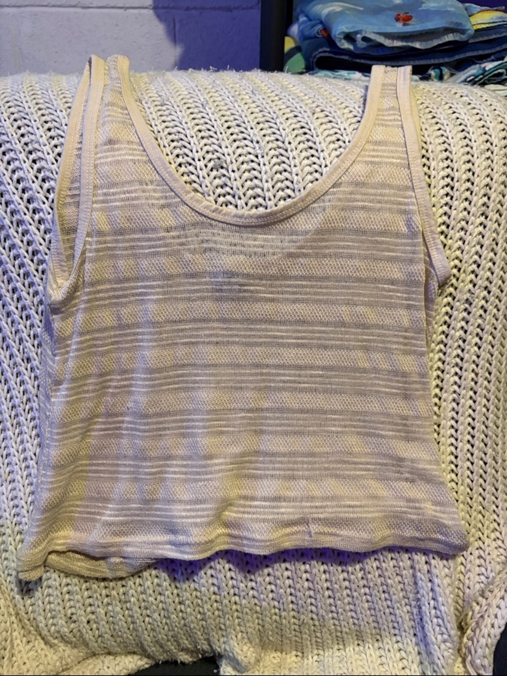 Cotton On Beige Stripe Knit Tank Top
